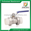 factory supply DN20 DN25 DN32 1 1/4 1.2 3/4 inch for water oil or gas brass ppr double union ball valve with steel handle